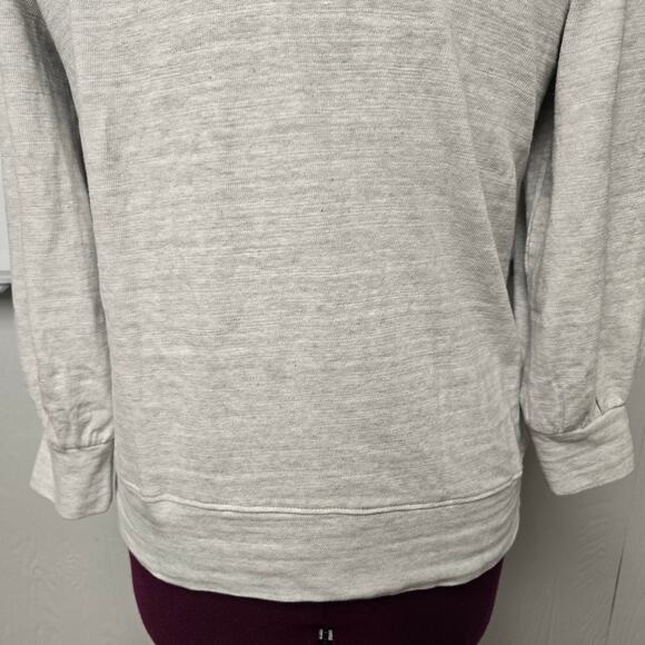 Women's LOFT Heathered Gray Knit 3/4 Sleeve Blouse | Size Medium - Picture 7 of 9